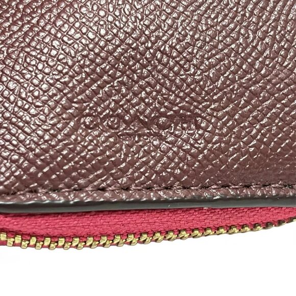 Auth COACH - Pink Leather Trifold Wallet - Picture 3 of 5